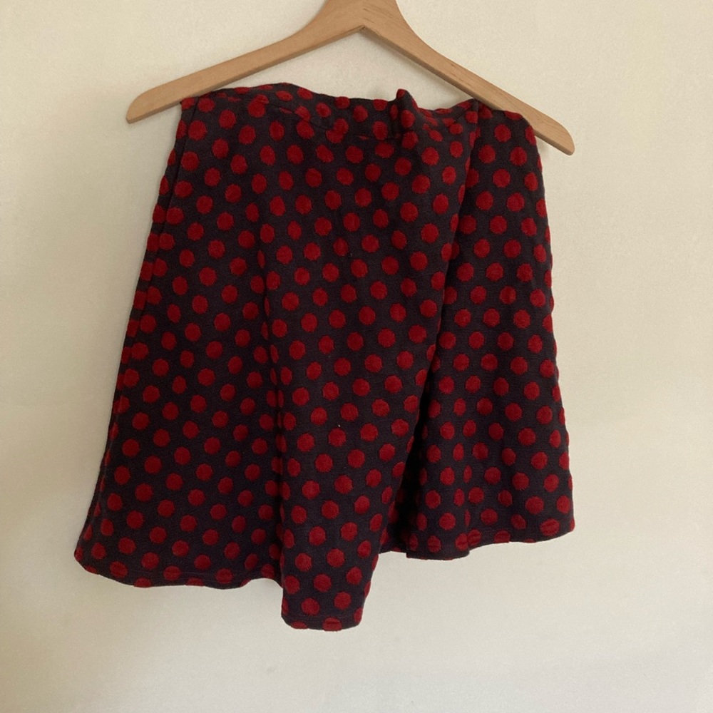 ModCloth Navy Blue & Maroon Polka Dot Skirt